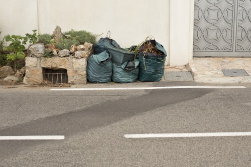 Traditional skip bin ready for waste disposal